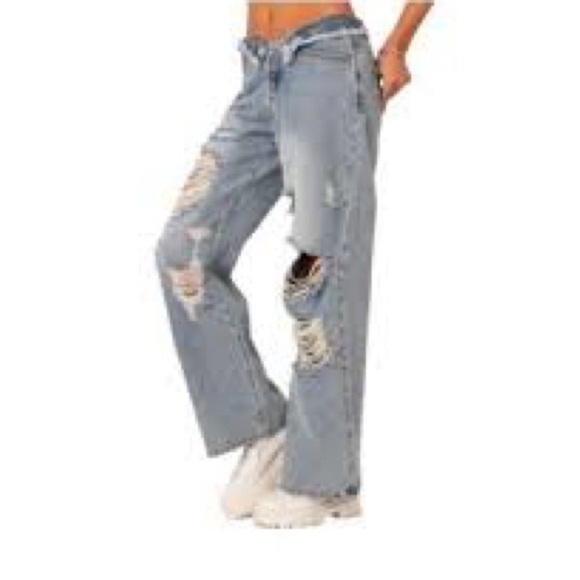 Edikted distressed jeans size medium excellent condition - Picture 2 of 4